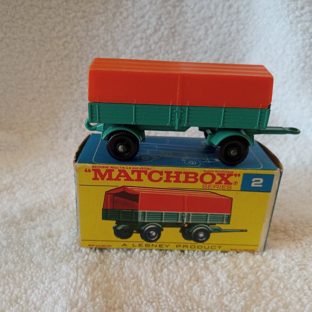 Vintage Lensey Matchbox Mercedes Trailer 2-D plus Box